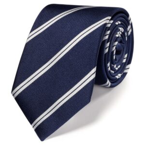 Classic Navy White Tie for Men's