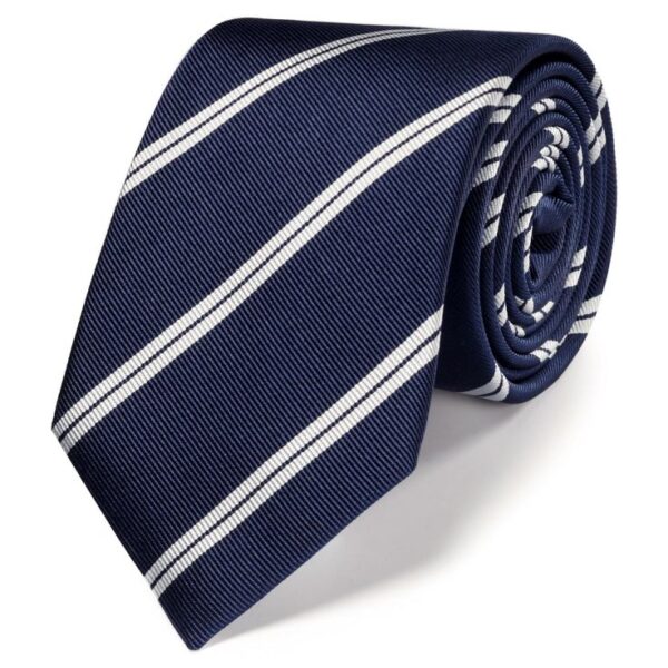 Classic Navy White Tie for Men's