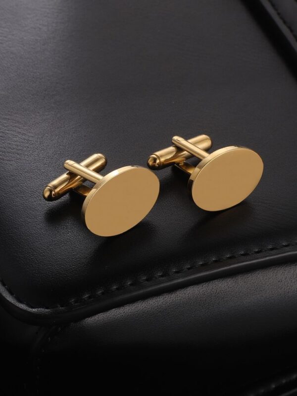Men Oval Decor Cufflinks