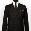 Black Striped Point Lapel